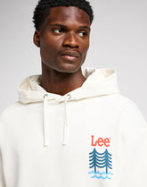 Lee Męska Bluza Z Kapturem Nierozpinana Graphic Hoodie Ecru 112349068 LM34015543